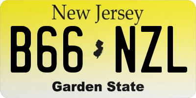 NJ license plate B66NZL