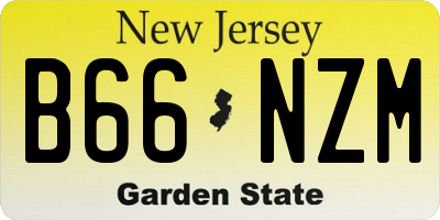 NJ license plate B66NZM