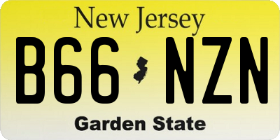 NJ license plate B66NZN