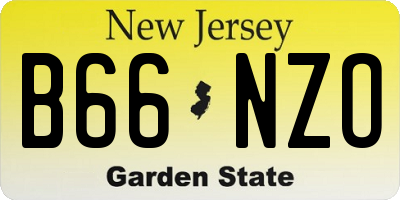 NJ license plate B66NZO