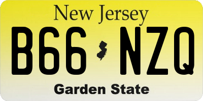 NJ license plate B66NZQ