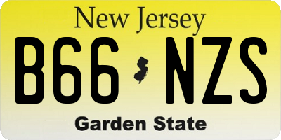 NJ license plate B66NZS