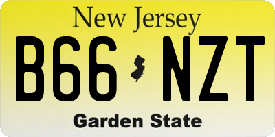 NJ license plate B66NZT