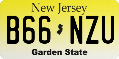 NJ license plate B66NZU