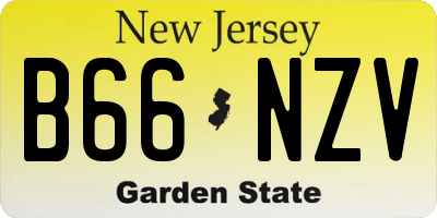 NJ license plate B66NZV