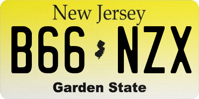 NJ license plate B66NZX