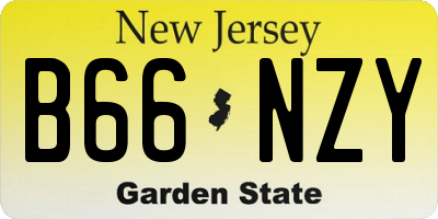 NJ license plate B66NZY
