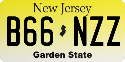 NJ license plate B66NZZ