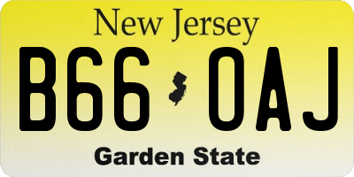 NJ license plate B66OAJ