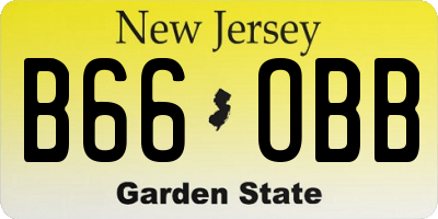 NJ license plate B66OBB