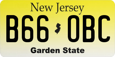 NJ license plate B66OBC