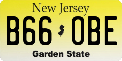 NJ license plate B66OBE