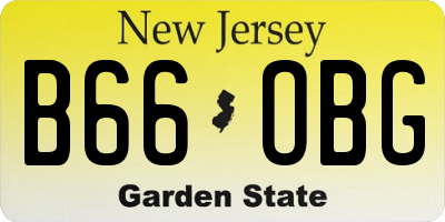NJ license plate B66OBG