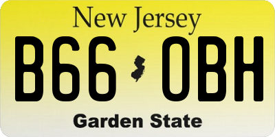 NJ license plate B66OBH