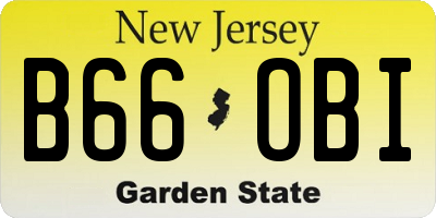 NJ license plate B66OBI