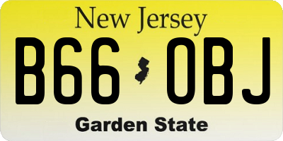 NJ license plate B66OBJ