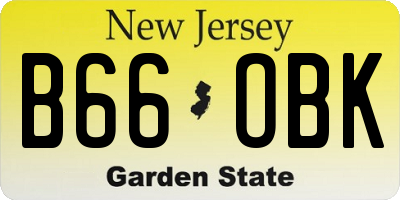 NJ license plate B66OBK