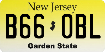 NJ license plate B66OBL
