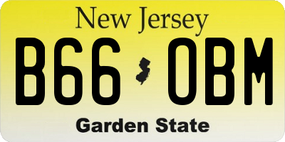 NJ license plate B66OBM