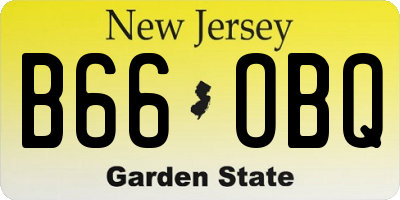 NJ license plate B66OBQ