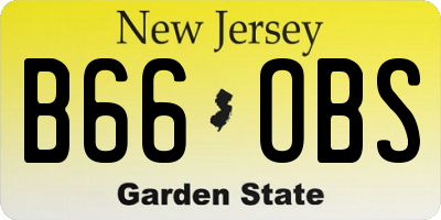 NJ license plate B66OBS