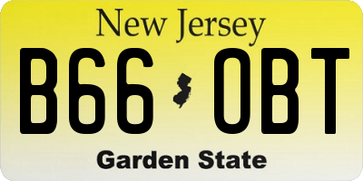 NJ license plate B66OBT