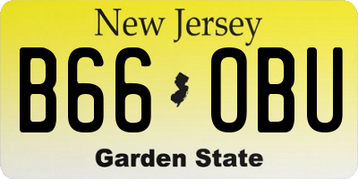 NJ license plate B66OBU