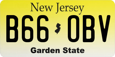 NJ license plate B66OBV