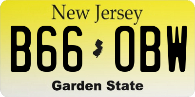 NJ license plate B66OBW