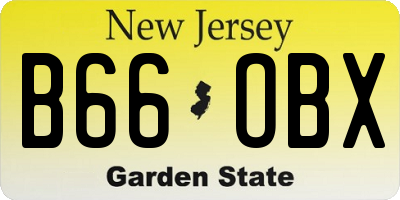 NJ license plate B66OBX