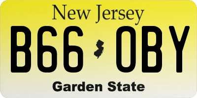 NJ license plate B66OBY