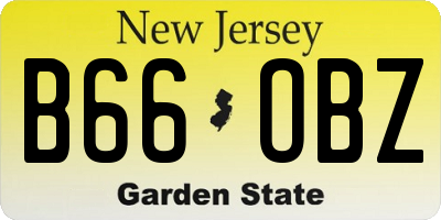 NJ license plate B66OBZ
