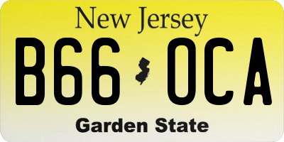 NJ license plate B66OCA