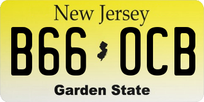 NJ license plate B66OCB