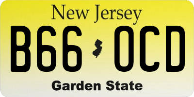 NJ license plate B66OCD