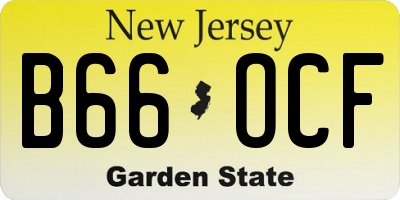 NJ license plate B66OCF
