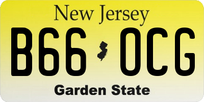 NJ license plate B66OCG