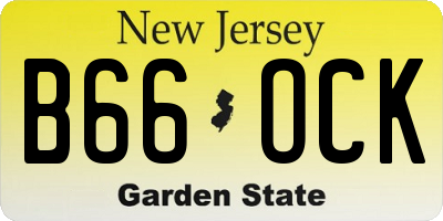 NJ license plate B66OCK