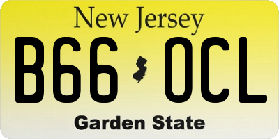 NJ license plate B66OCL