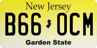 NJ license plate B66OCM