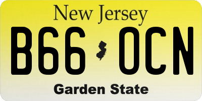 NJ license plate B66OCN