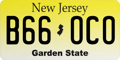 NJ license plate B66OCO