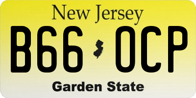 NJ license plate B66OCP