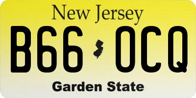 NJ license plate B66OCQ