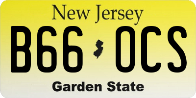 NJ license plate B66OCS
