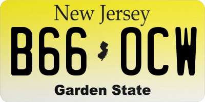 NJ license plate B66OCW