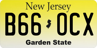 NJ license plate B66OCX