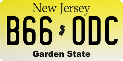 NJ license plate B66ODC