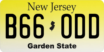 NJ license plate B66ODD