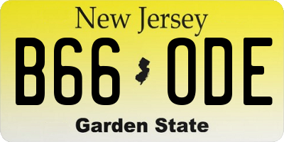 NJ license plate B66ODE